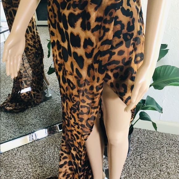 Carmine Strapless Leopard Maxi Dress - Picture 9 of 14
